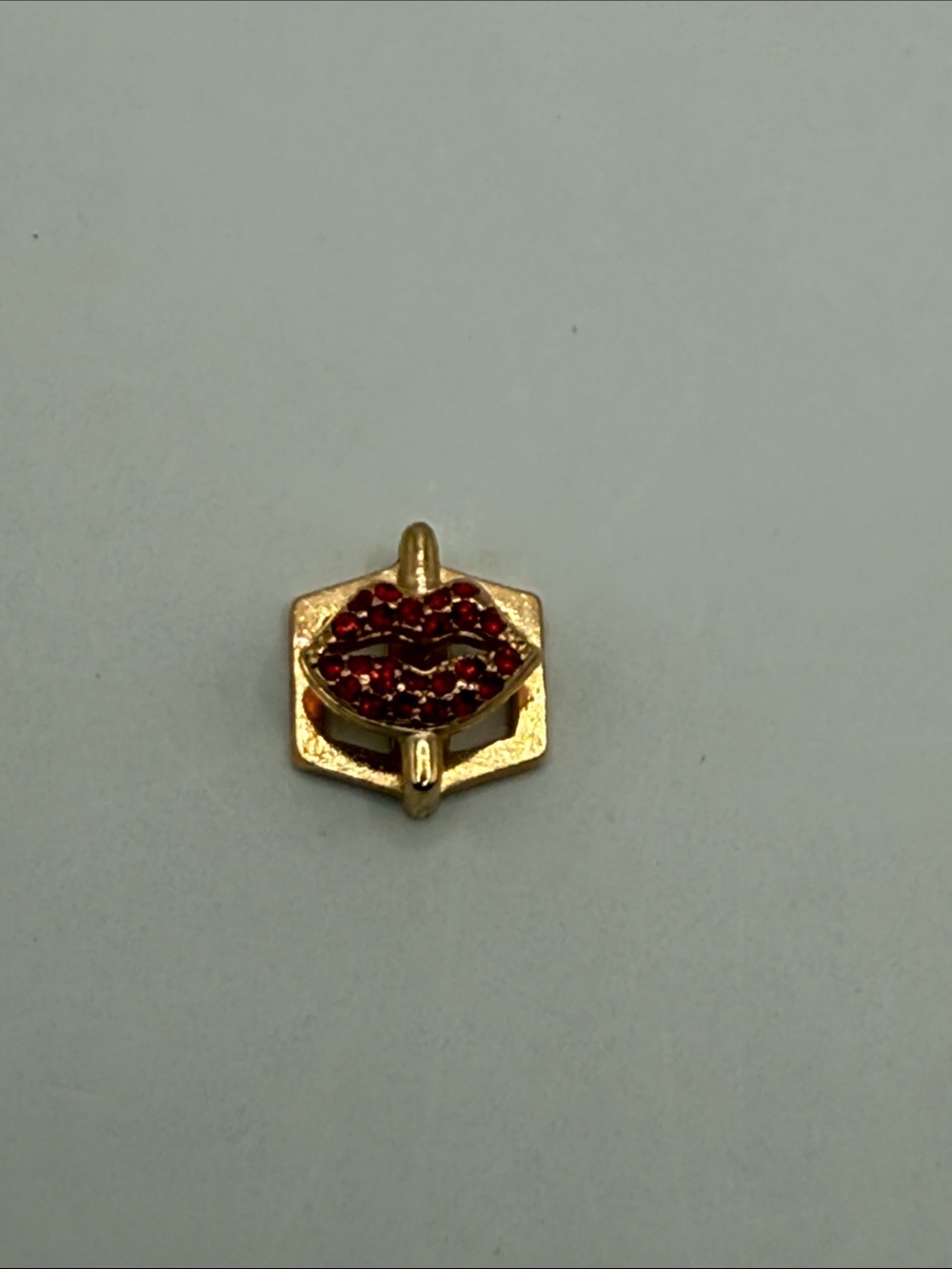 KEEP Collective Rose Gold Red Pavé Lips Slider Charm